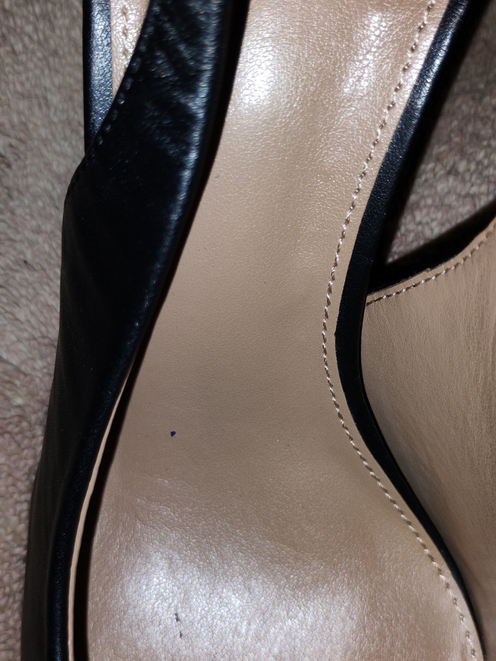 Sam Edelman Black Leather Pointed Toe Slingback Heels - Picture 4 of 14